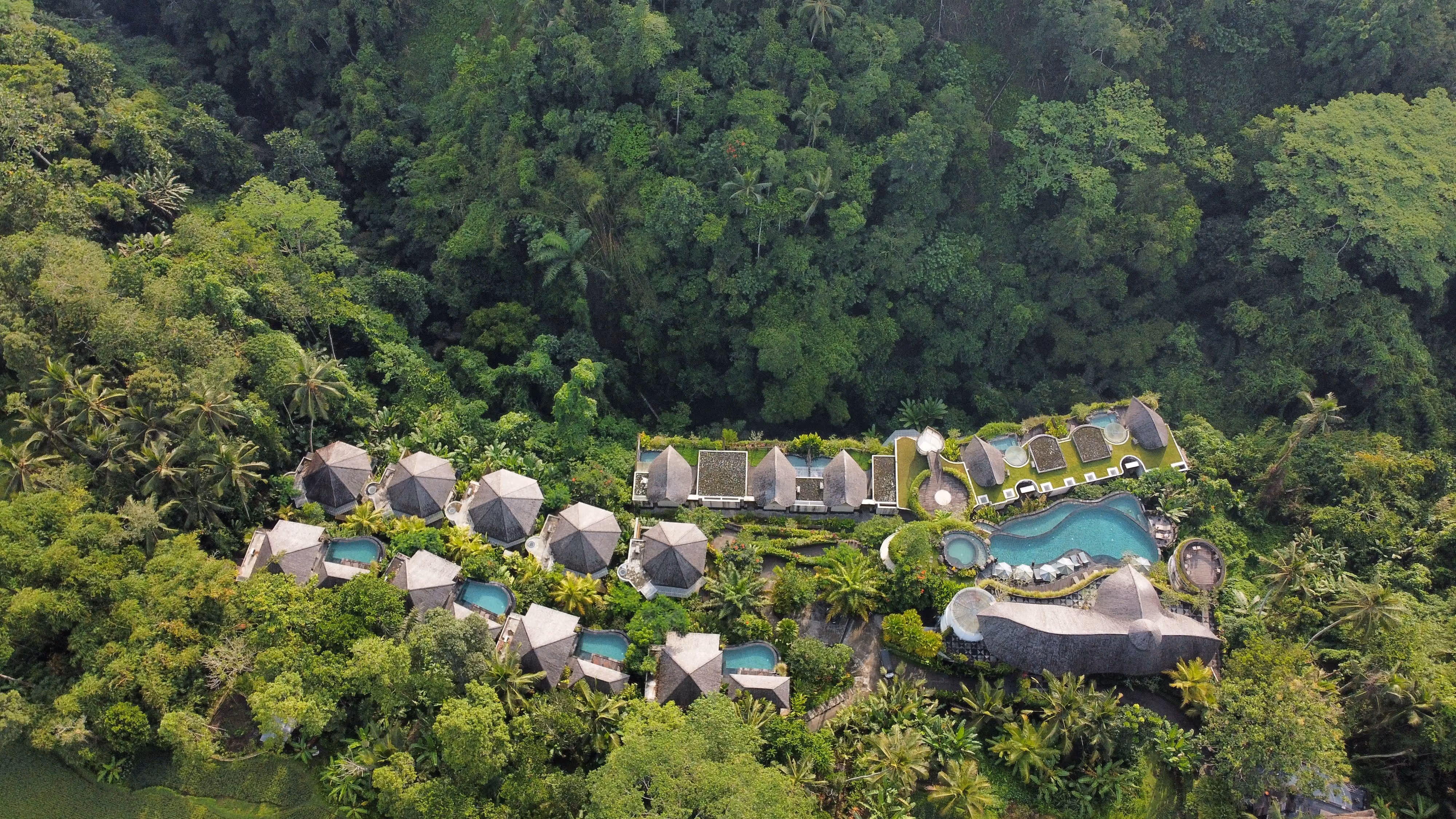 Kenran Resort Ubud nestled among rice terraces and tropical greenery