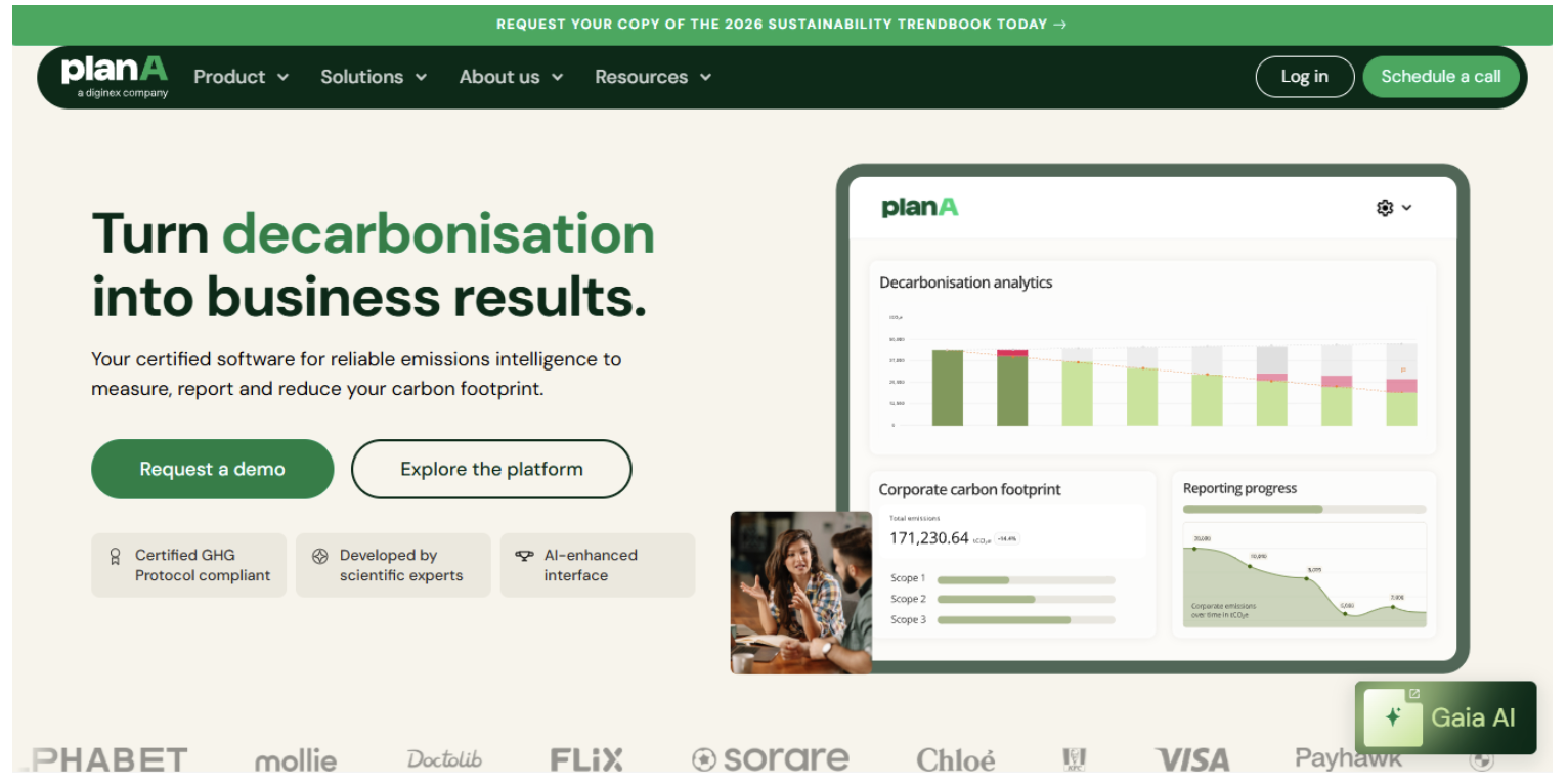 Plan A as a carbon tracking software