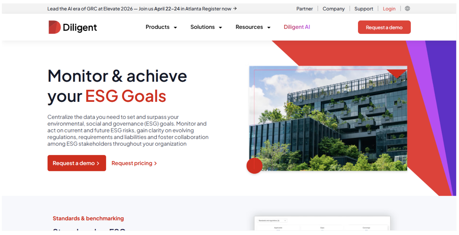 Diligent as a carbon tracking software