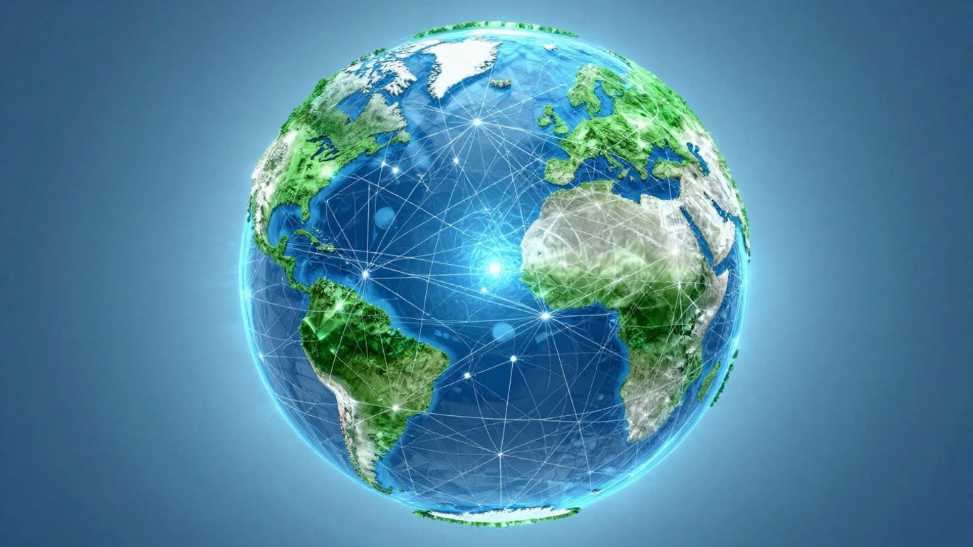 Global sustainability standards and frameworks interconnected.