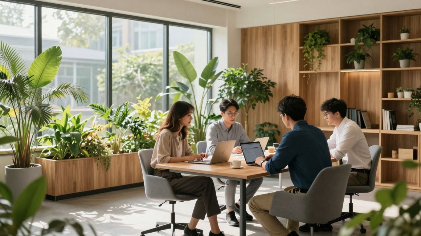 Intuit office interior with plants and natural light.