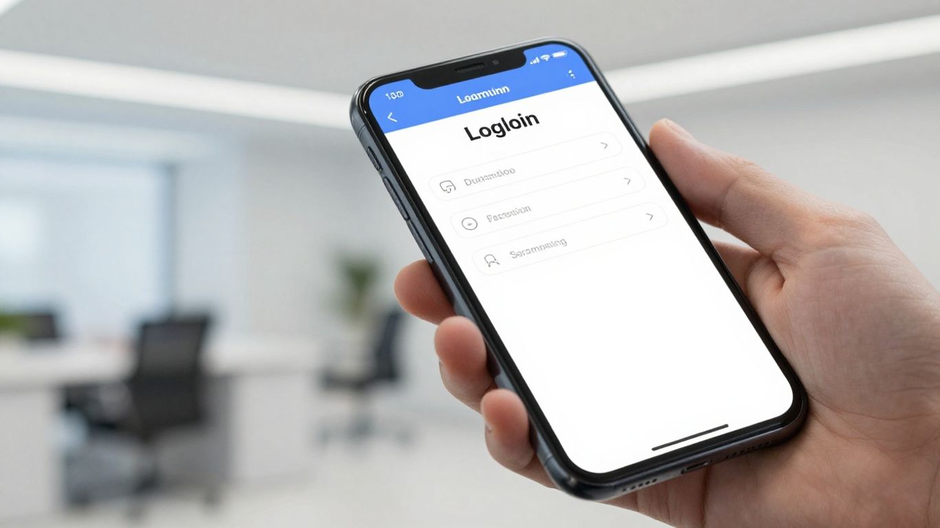 Karbon login screen on a smartphone