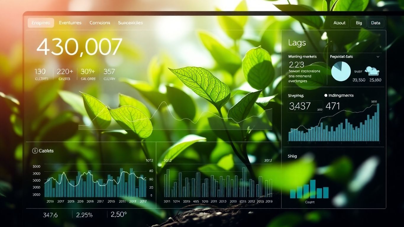 Gaia Carbon Accounting software interface with green leaf accents.