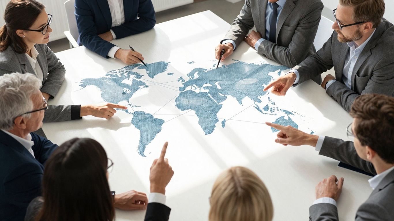 Team discussing global ESG strategy