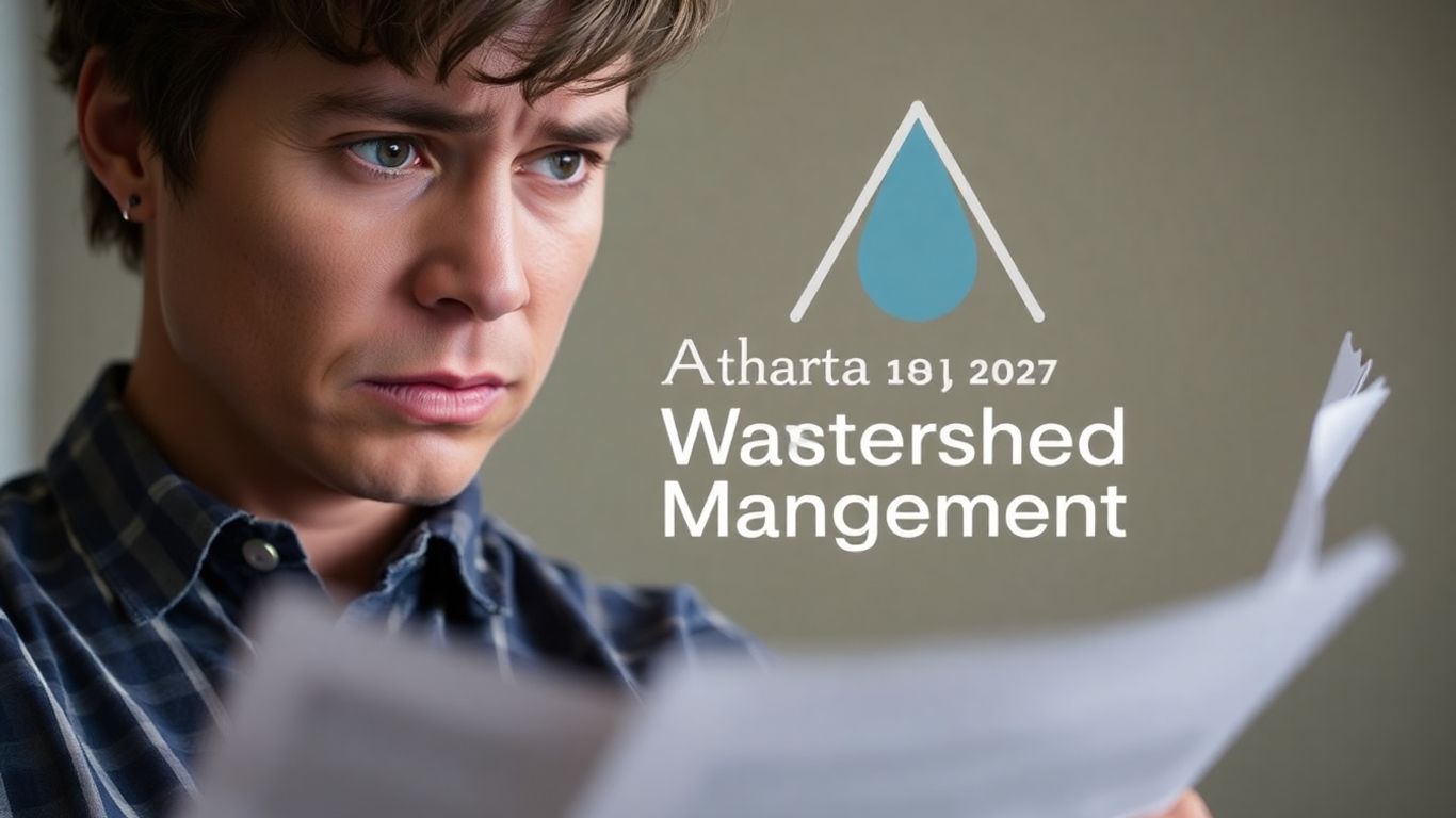 Person reviewing a water bill with concern.
