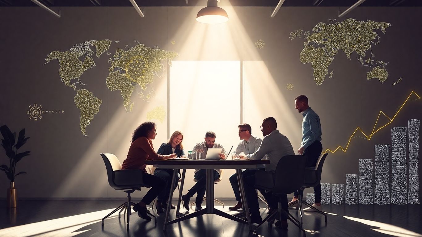 People collaborating on sustainability standards.