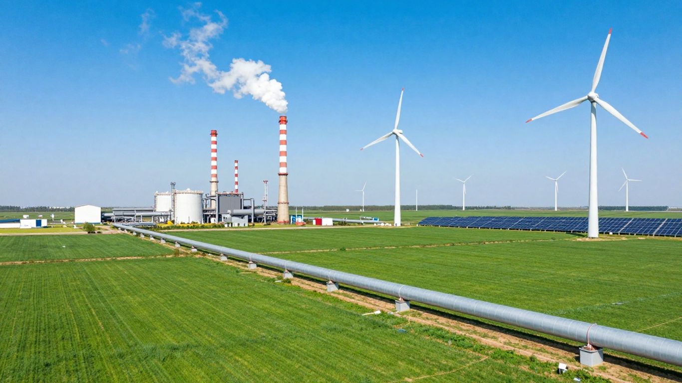 Sustainable energy future with clean gas and renewables.