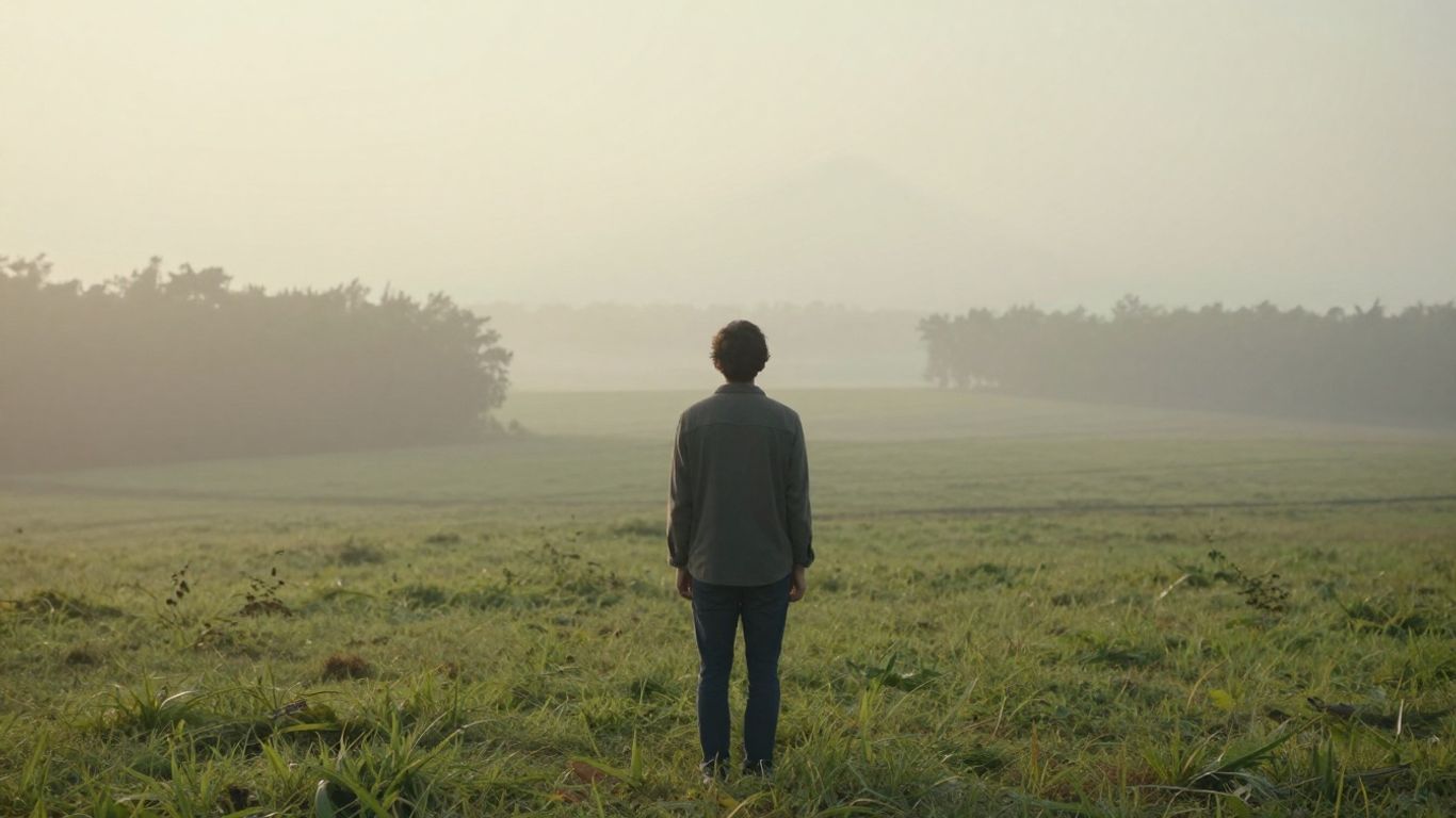Person contemplating financial growth and positive future outlook.