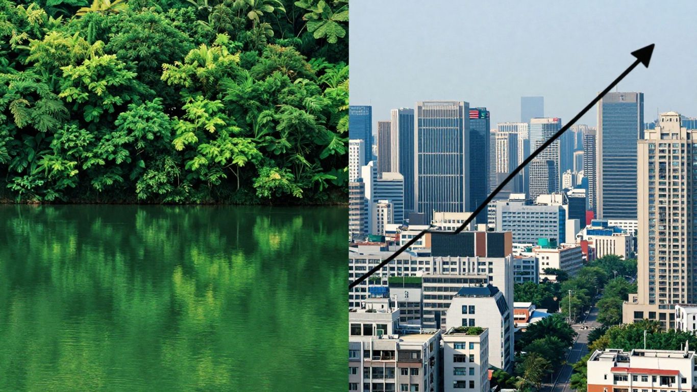 ESG concept: nature and financial growth.