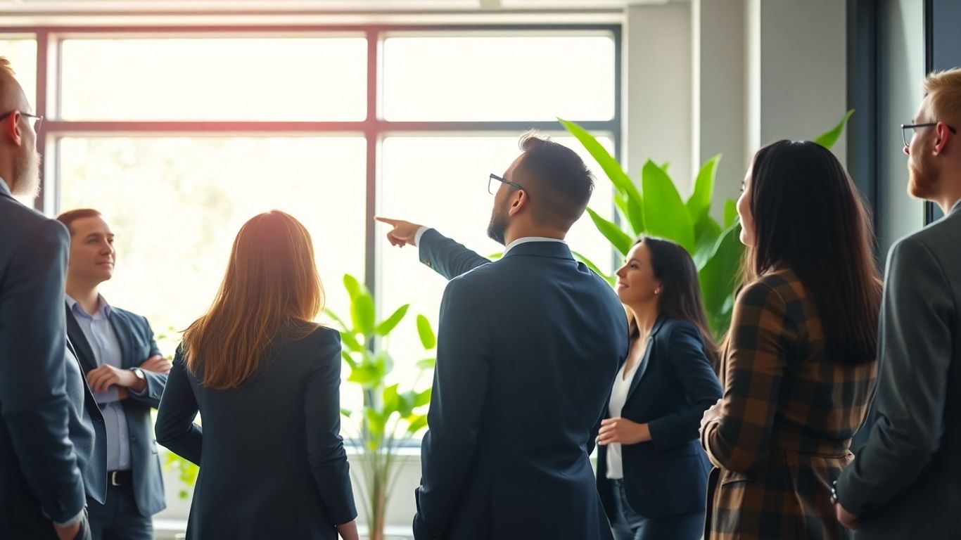Business leaders looking towards a bright future.