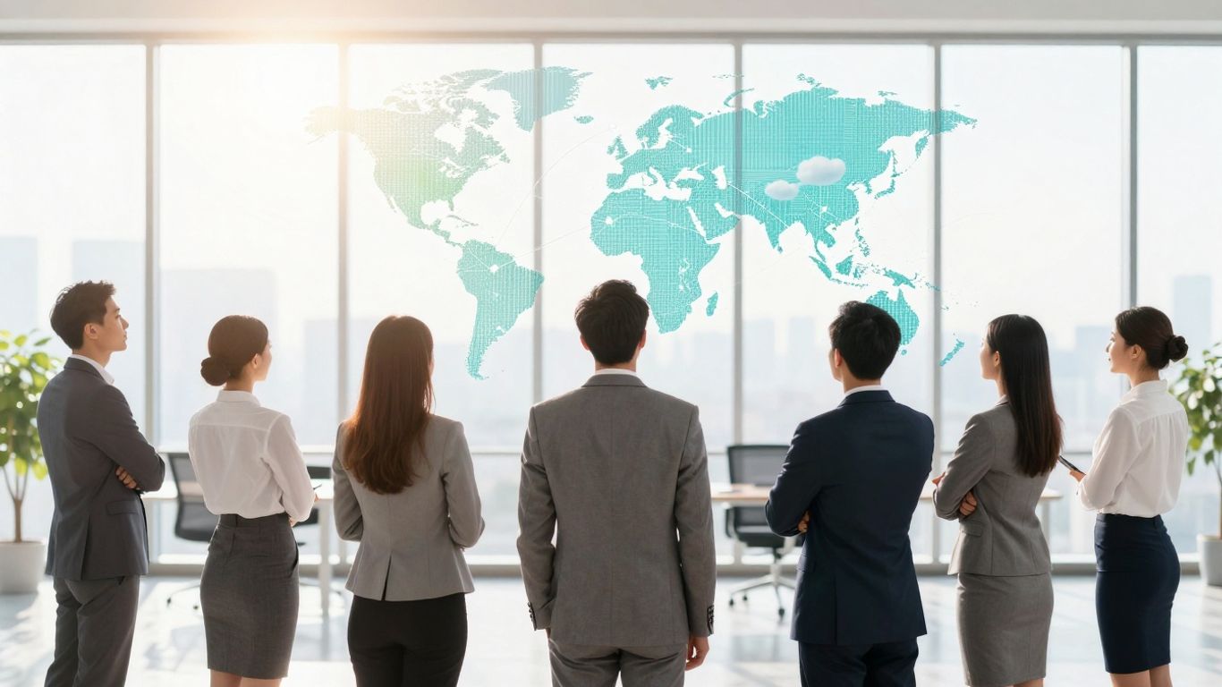 Business professionals and global sustainability concept.