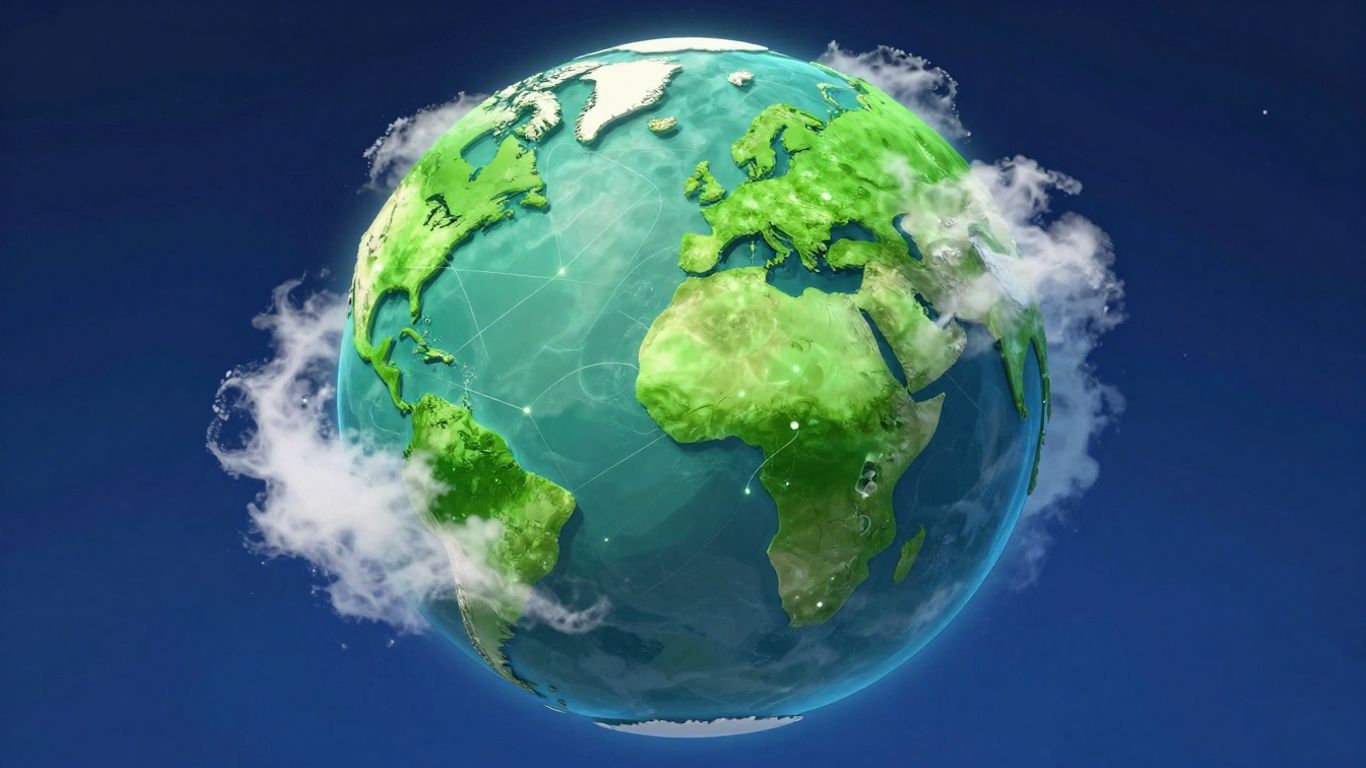 Planet Earth with glowing connections