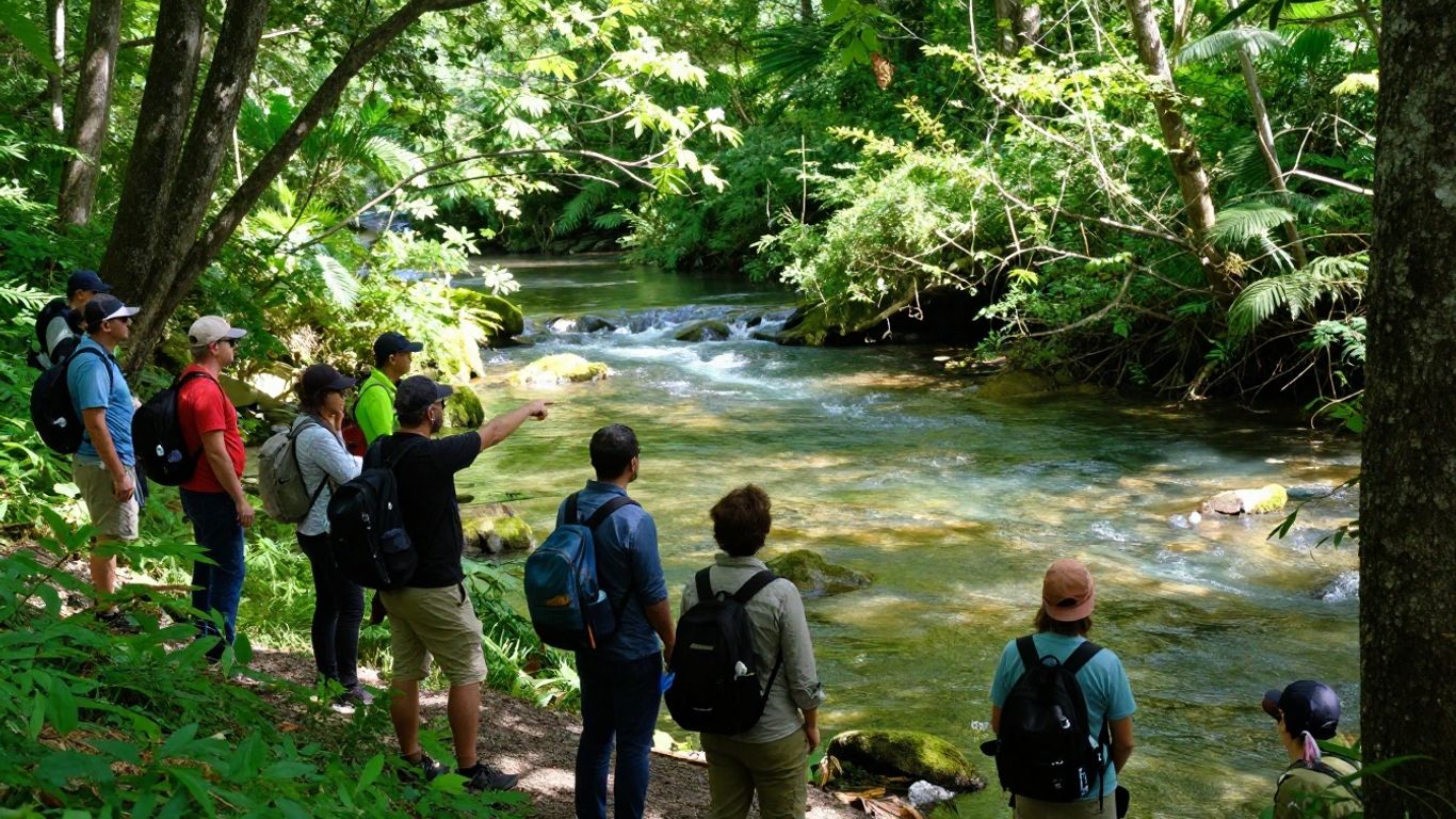 Professionals in a healthy watershed environment.