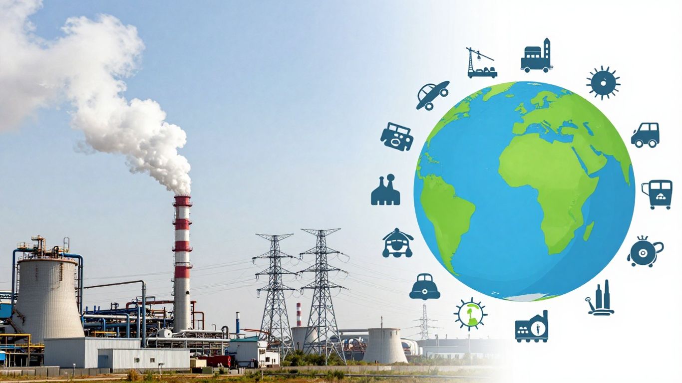 Diagram of Scope 1, 2, and 3 emissions sources.