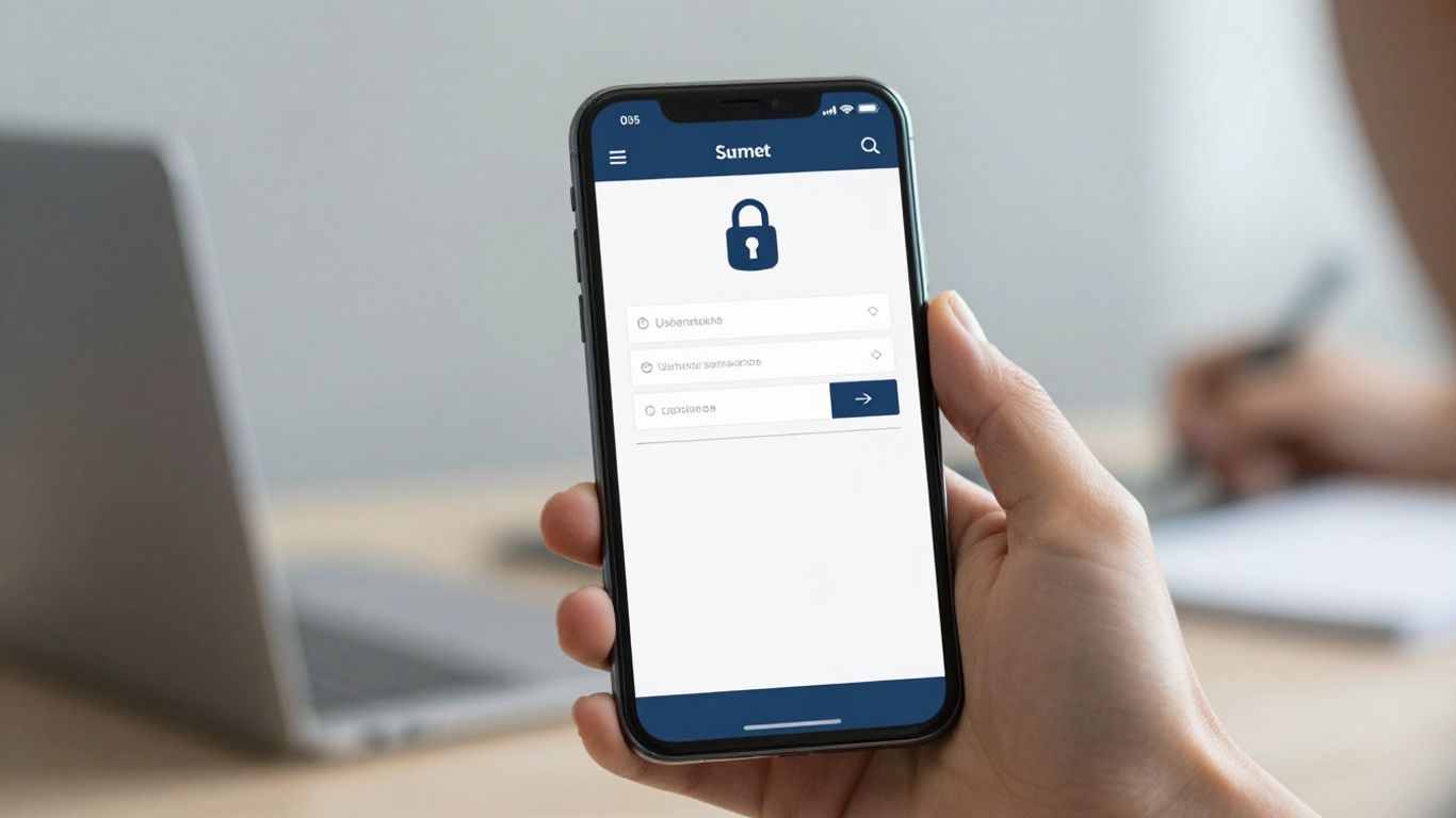 Secure client portal login screen on a smartphone.