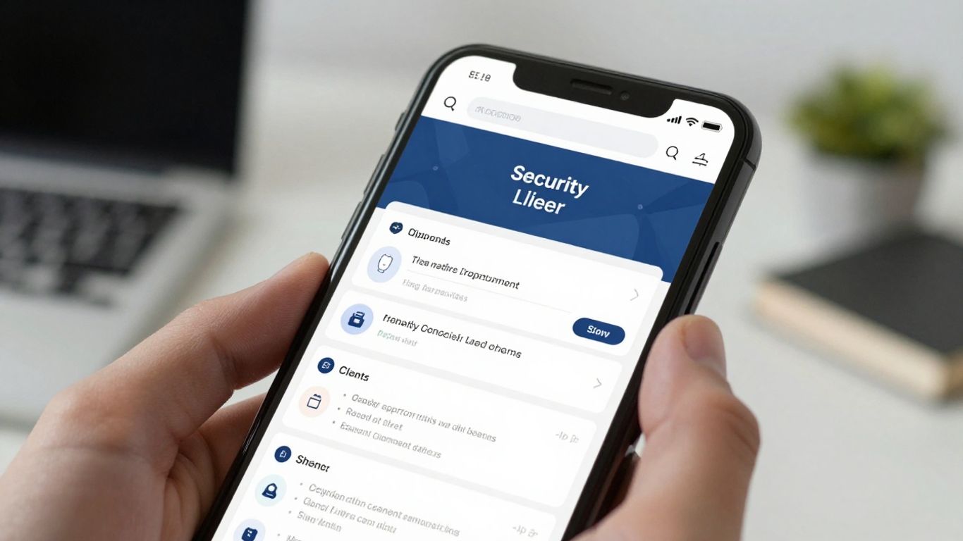 Client portal login screen on a smartphone