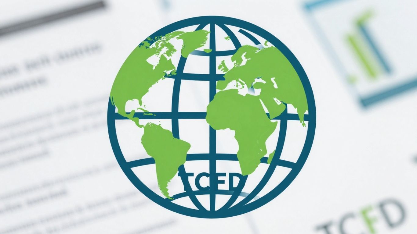 TCFD logo on a background of financial documents.