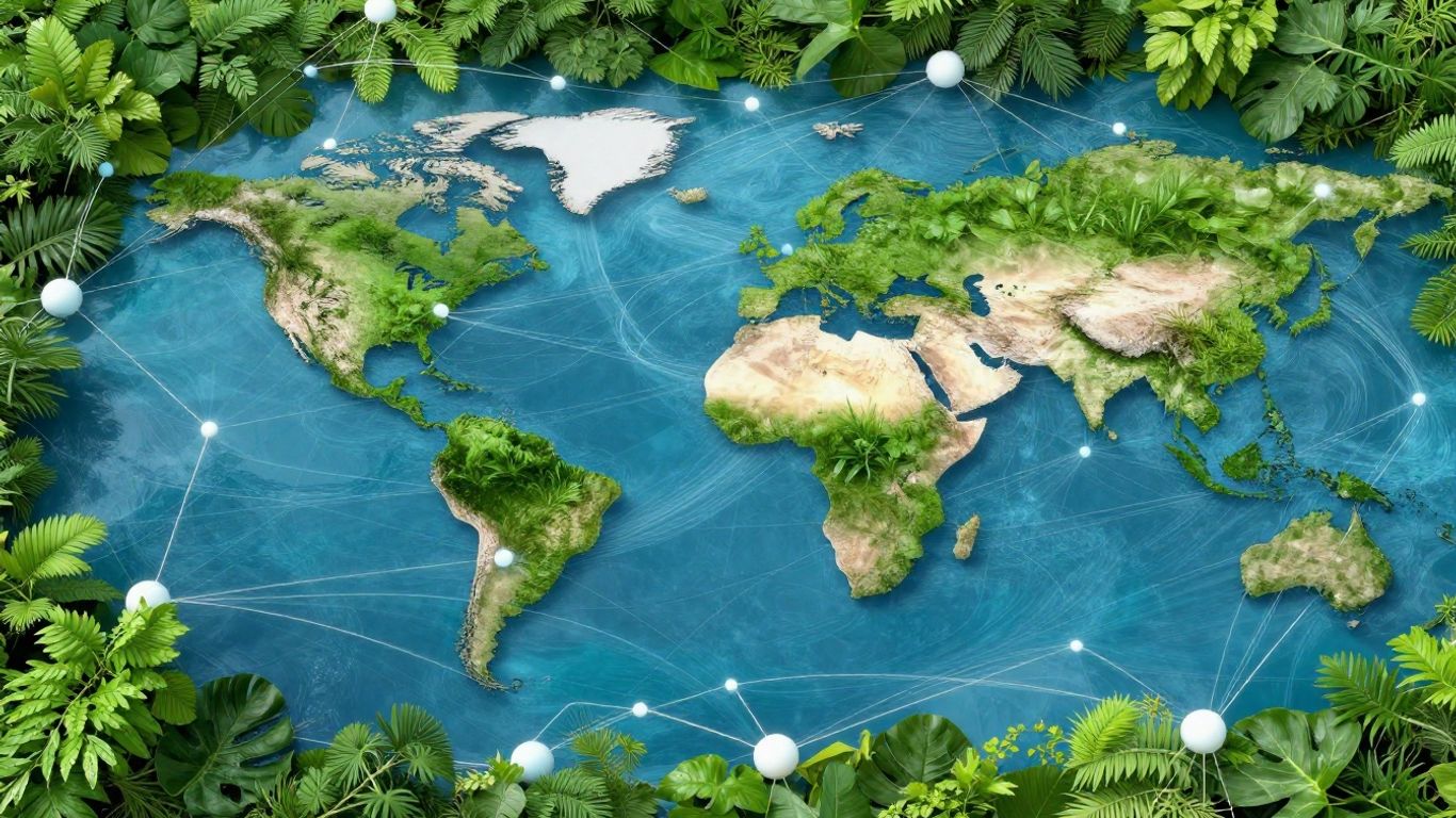 Digital representation of environmental data and ecological balance.