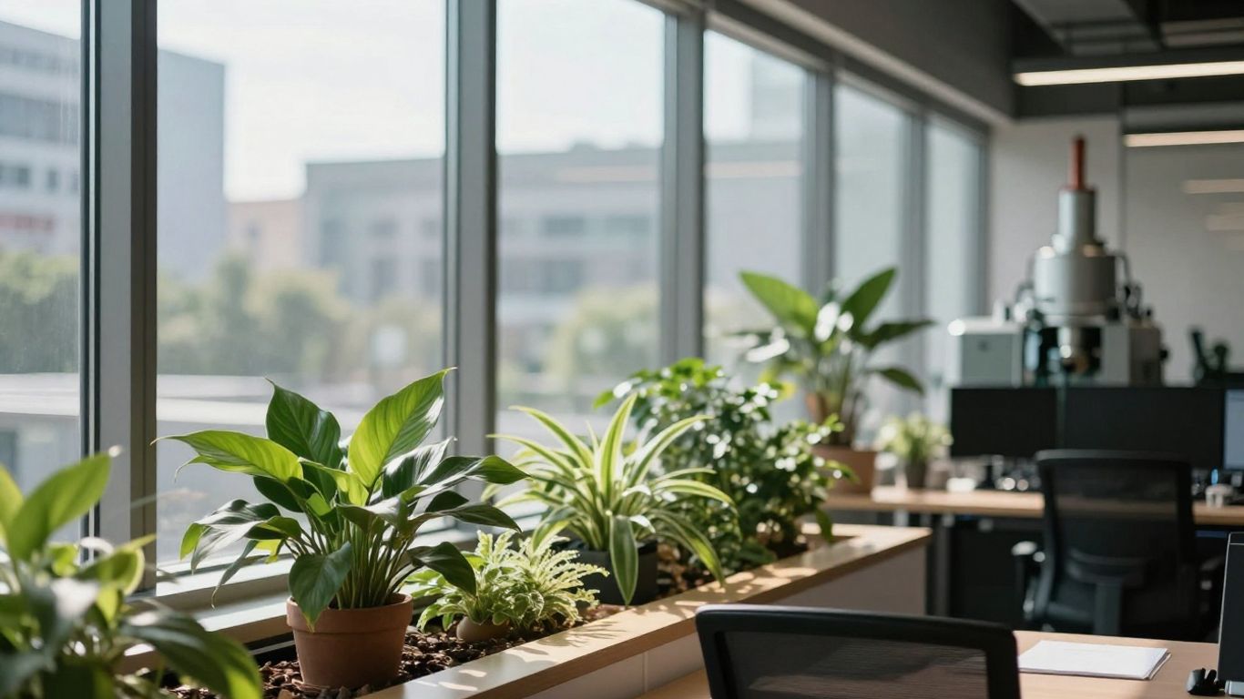 Sustainable green technology in modern industrial spaces