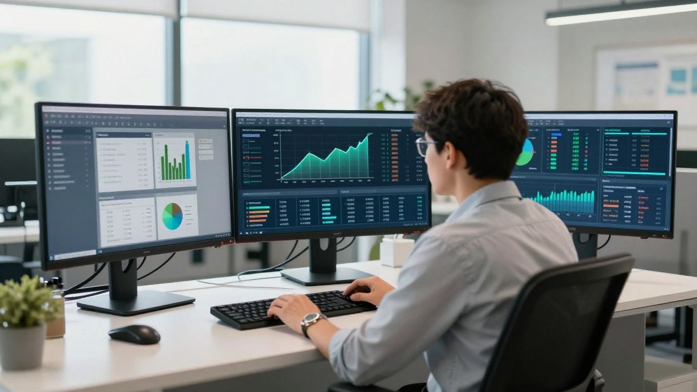 A professional analyst working with digital carbon reports