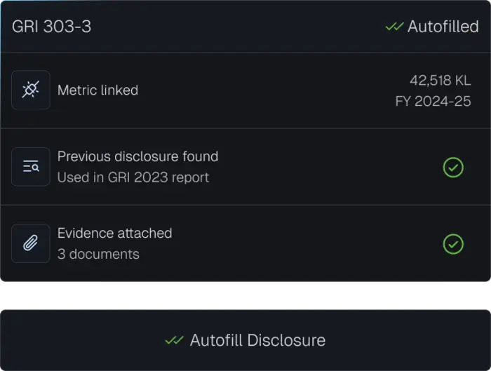 Autofill from trusted ESG data