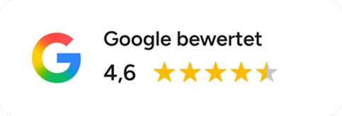 Google Bewertung mit 4,6 von 5 Sternen.
