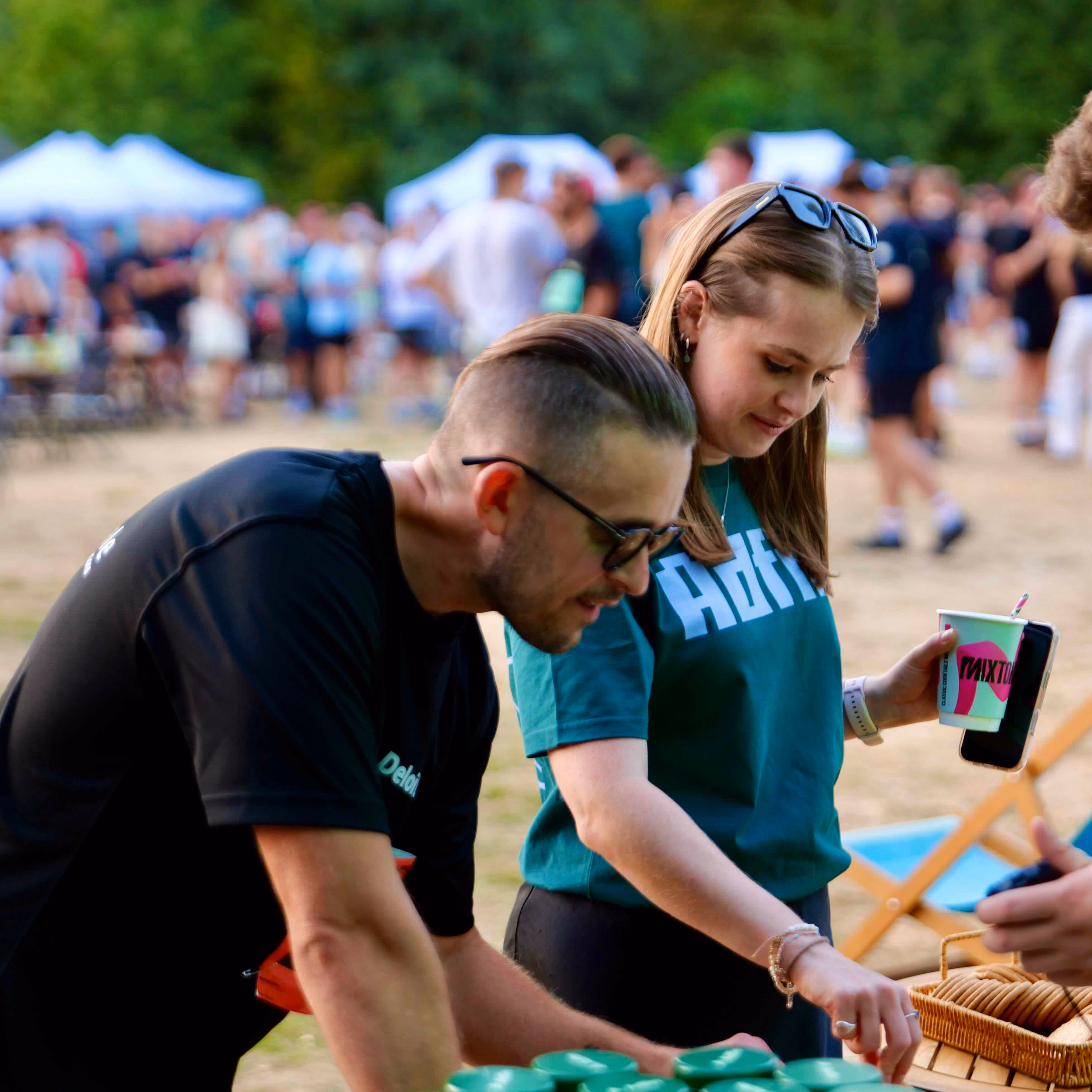 Adfin team and customers at a summer event