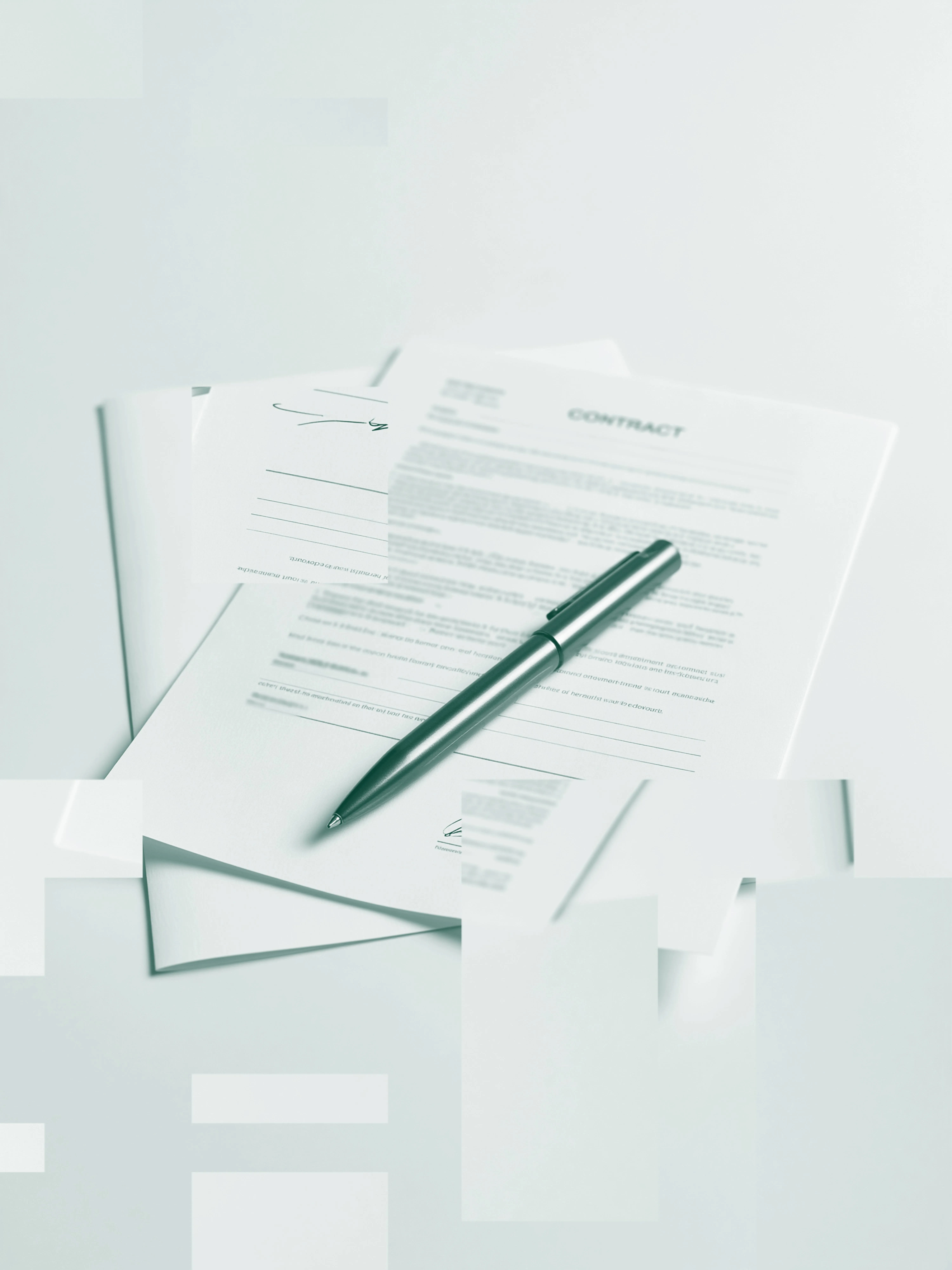 Signed contract with a pen