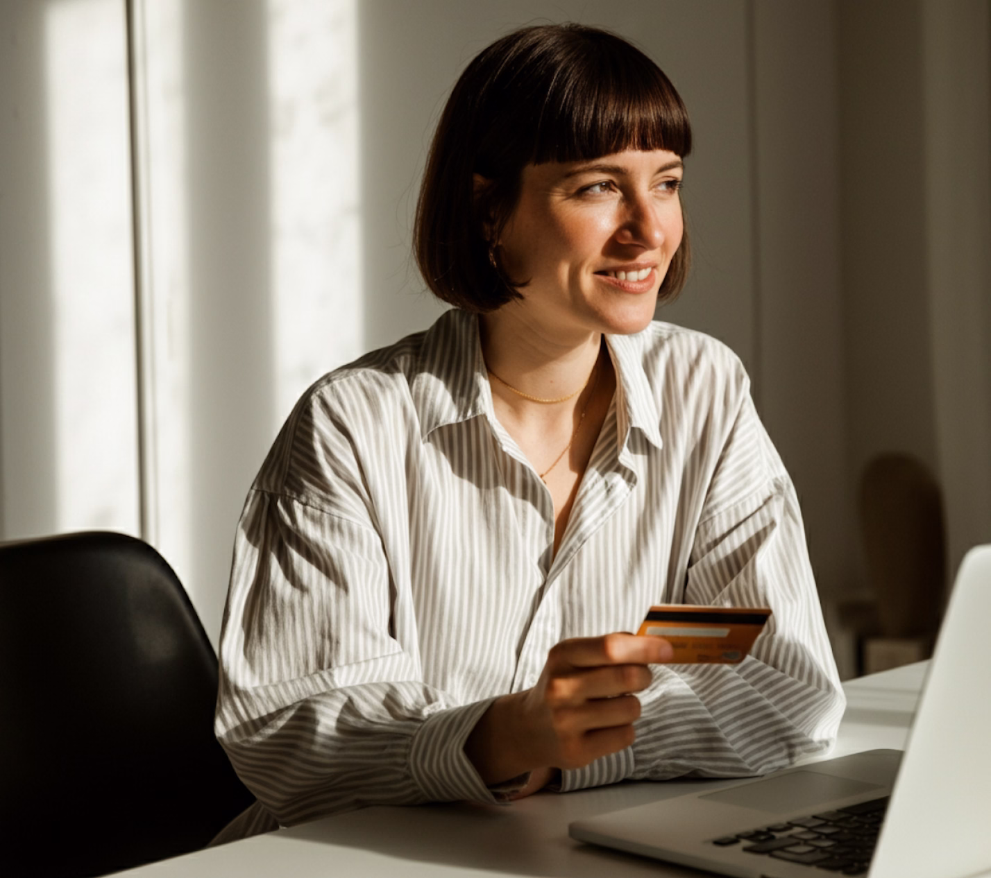 Woman shopping online