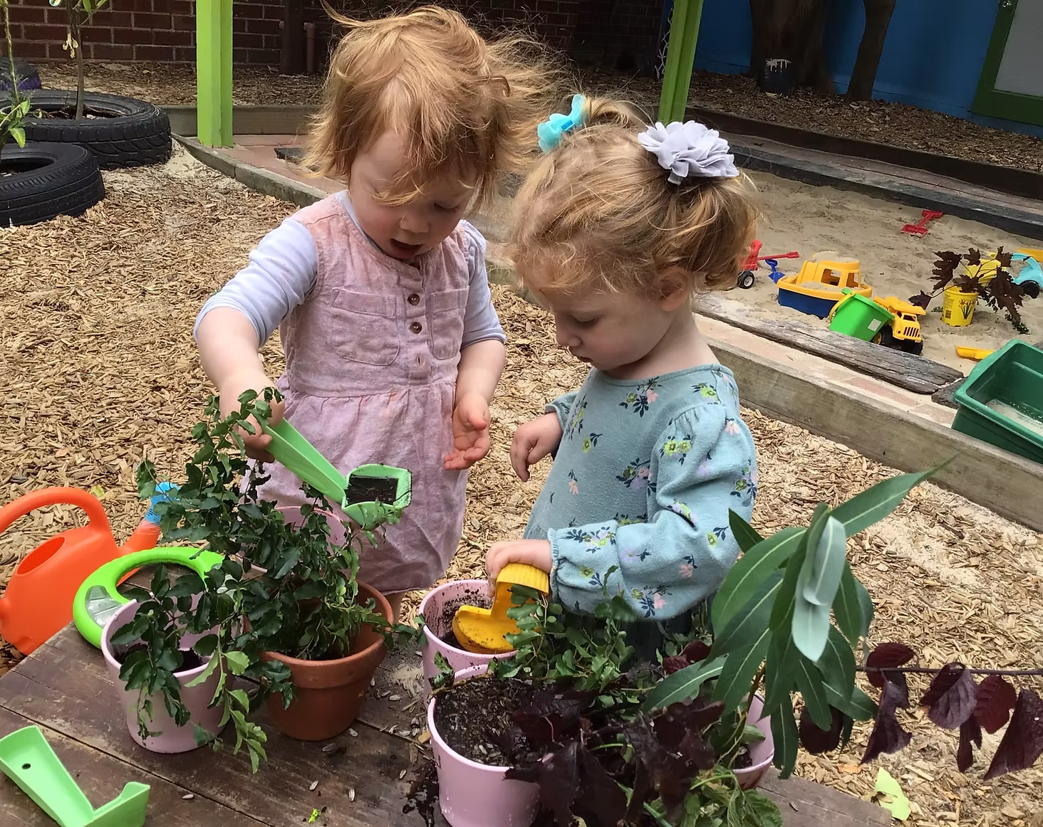 Children gardening at Ganenu in Bentleigh East
