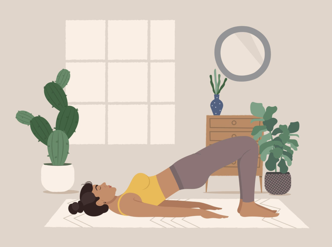 Setu Bandhasana bridge pose illustration