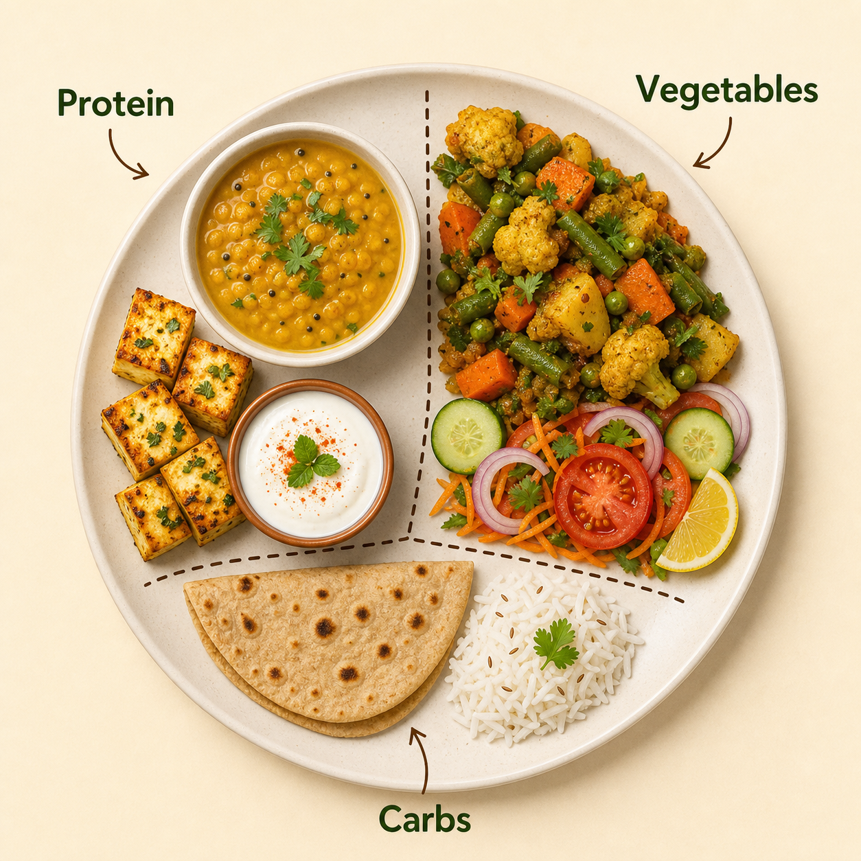 Protein-smart plate illustration