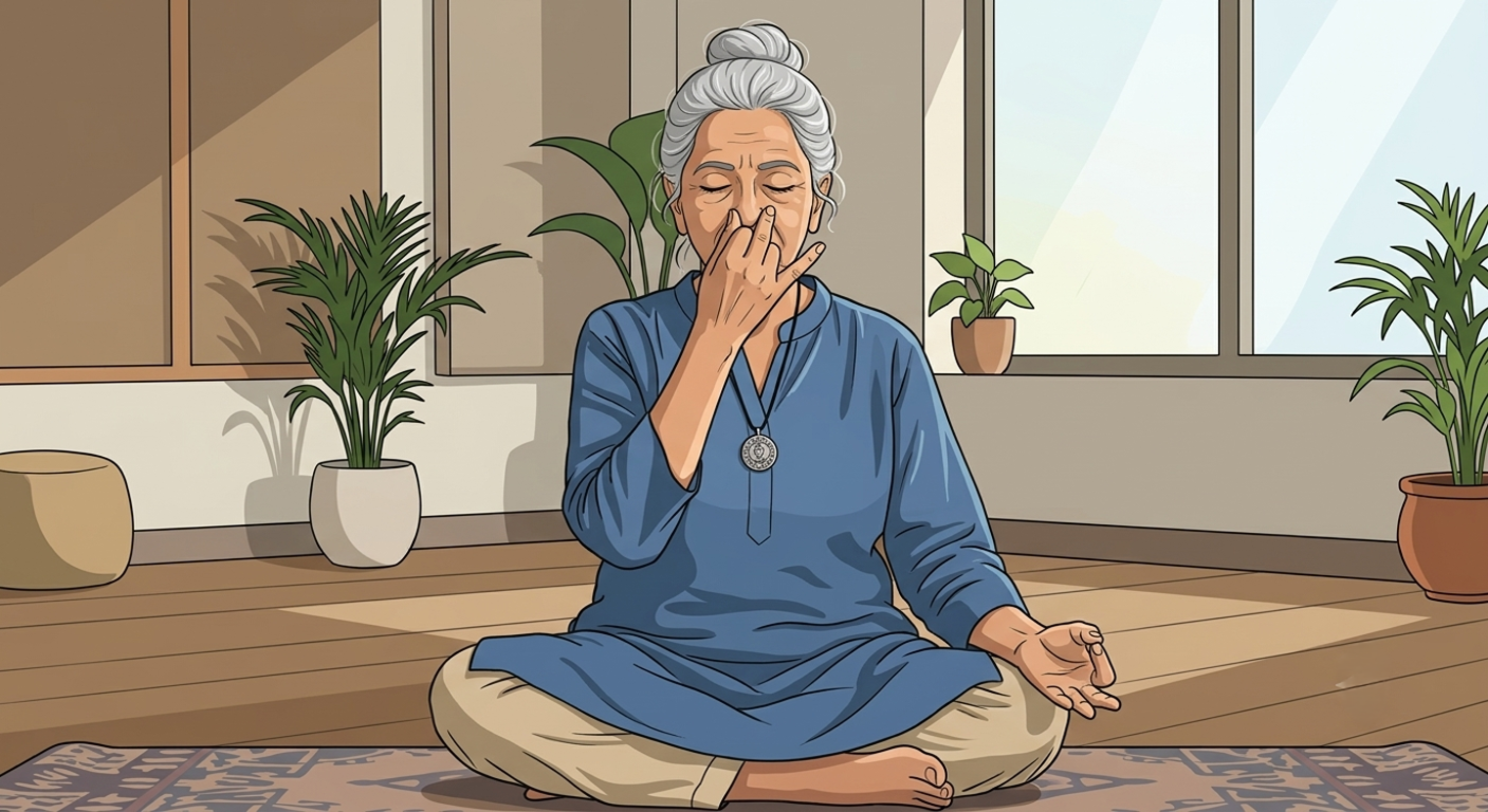 Anulom Vilom Pranayam illustration