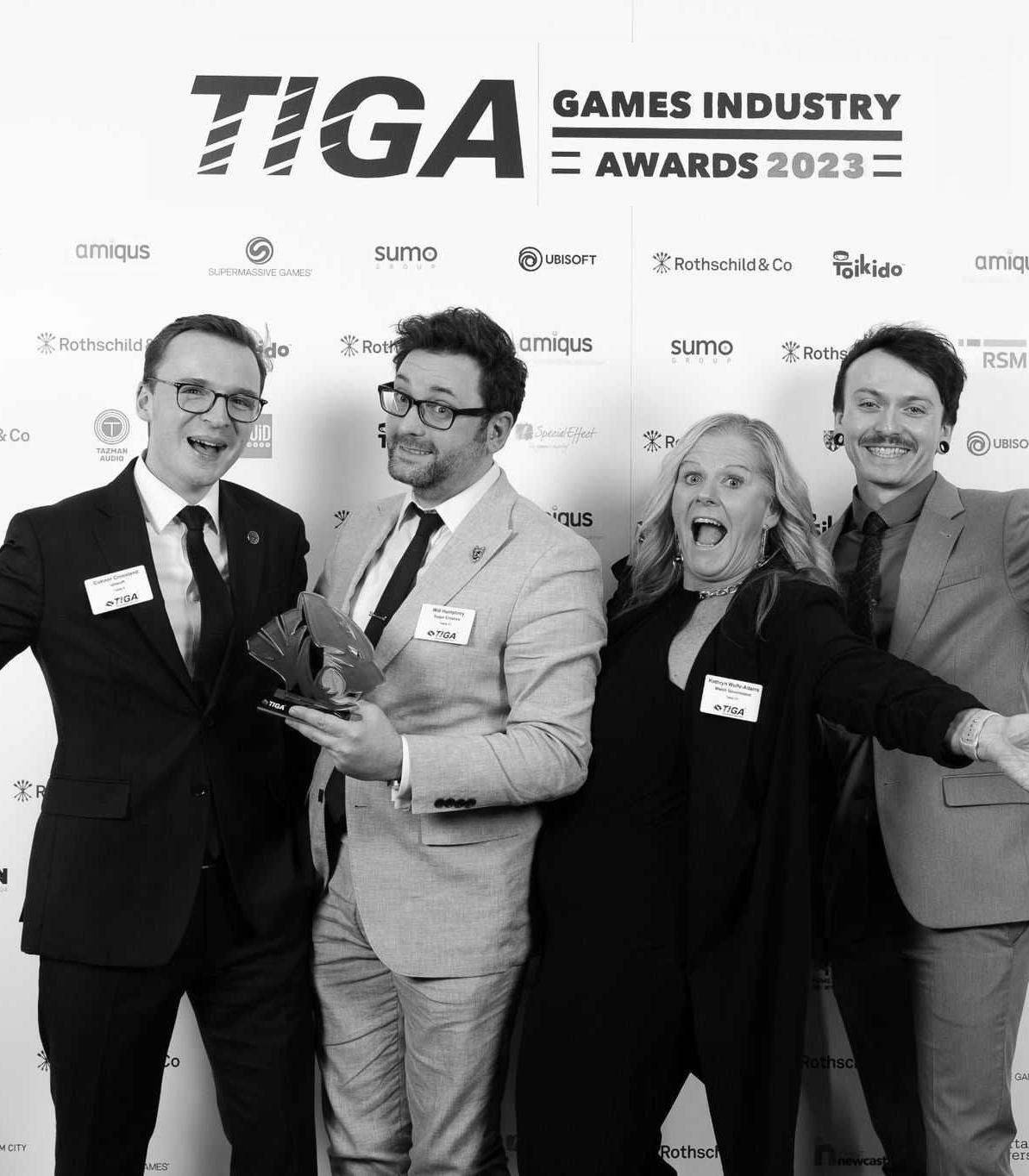 Picture of Will Humphrey at the TIGA awards for best cultural game