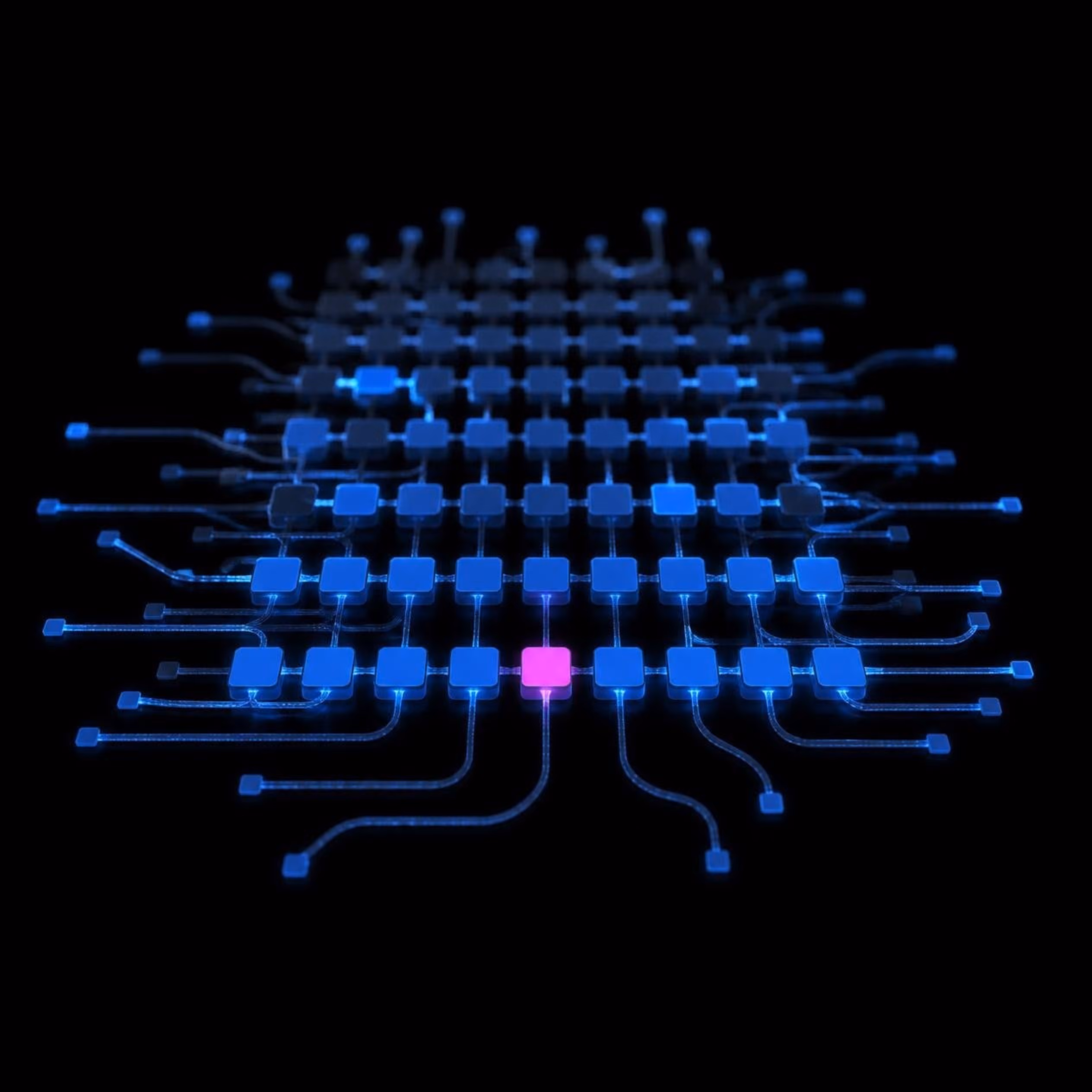 Abstract render of glowing blue tiles symbolizing Sentinel's decade of identity data experience
