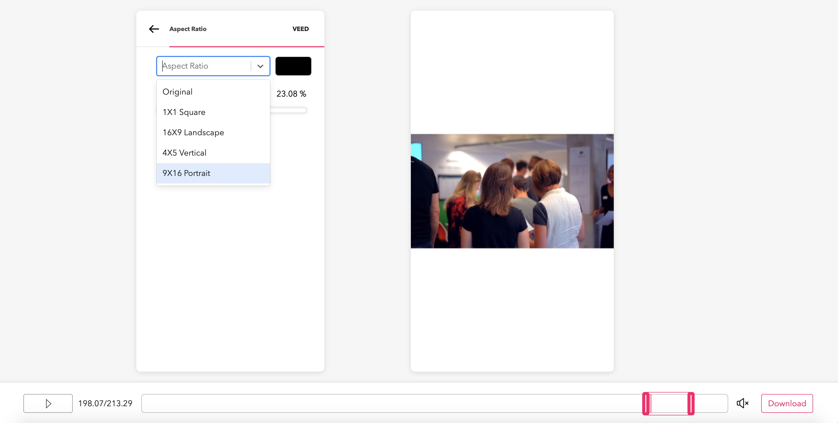 Crop video online