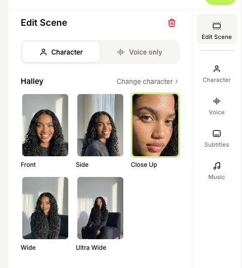Edit each scene from the script.