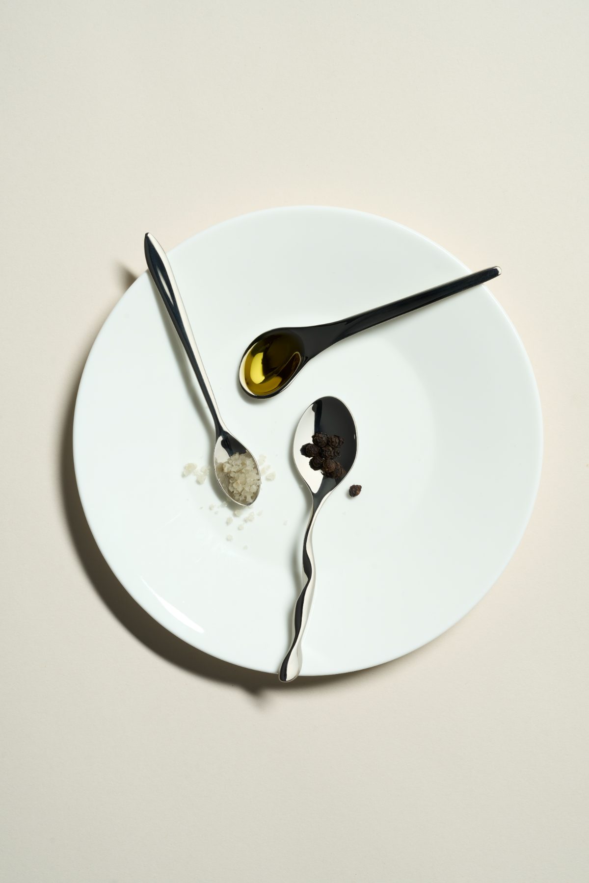 Salt, oil and spice on a plate