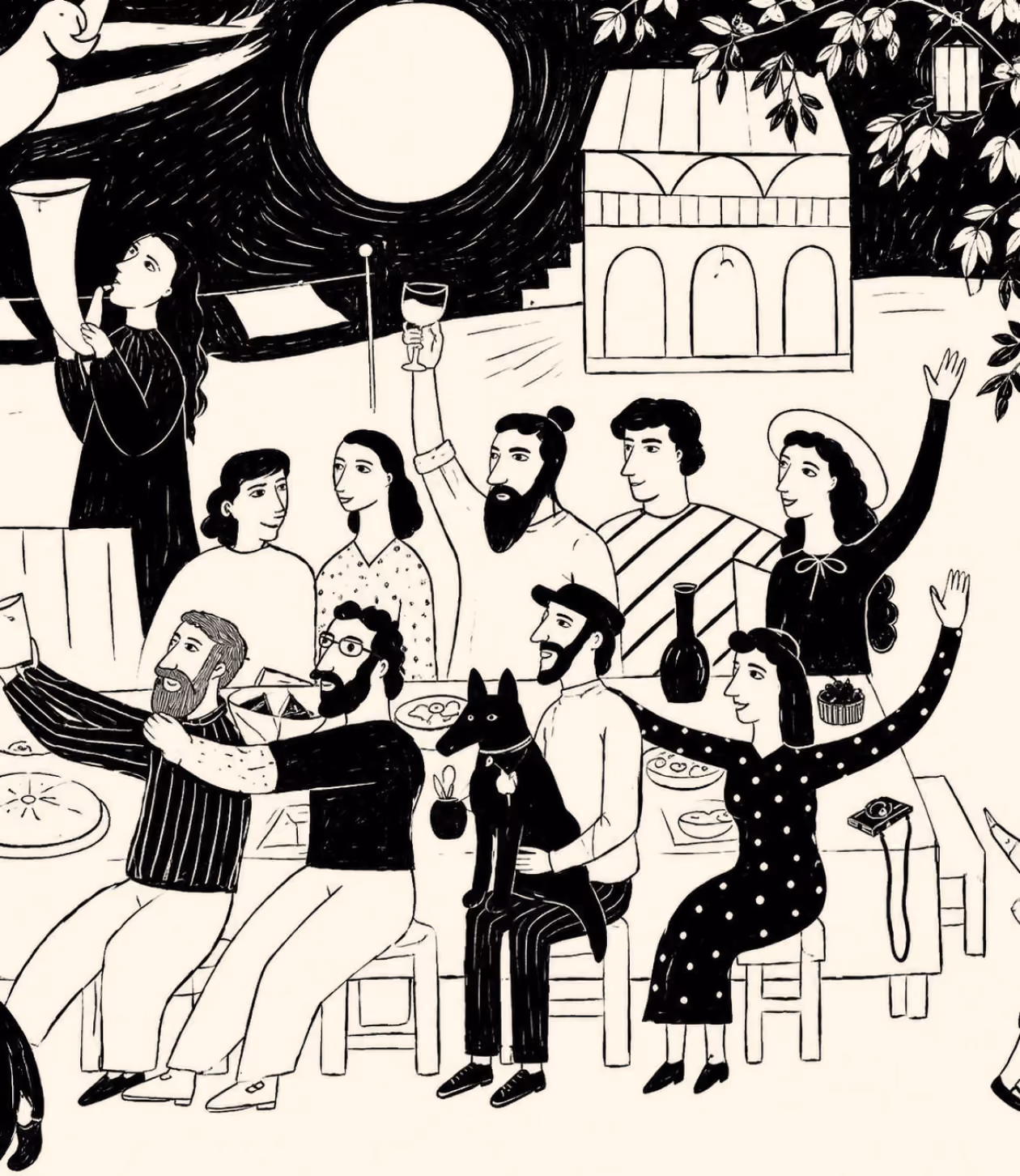 Illustration of a Georgian feast.