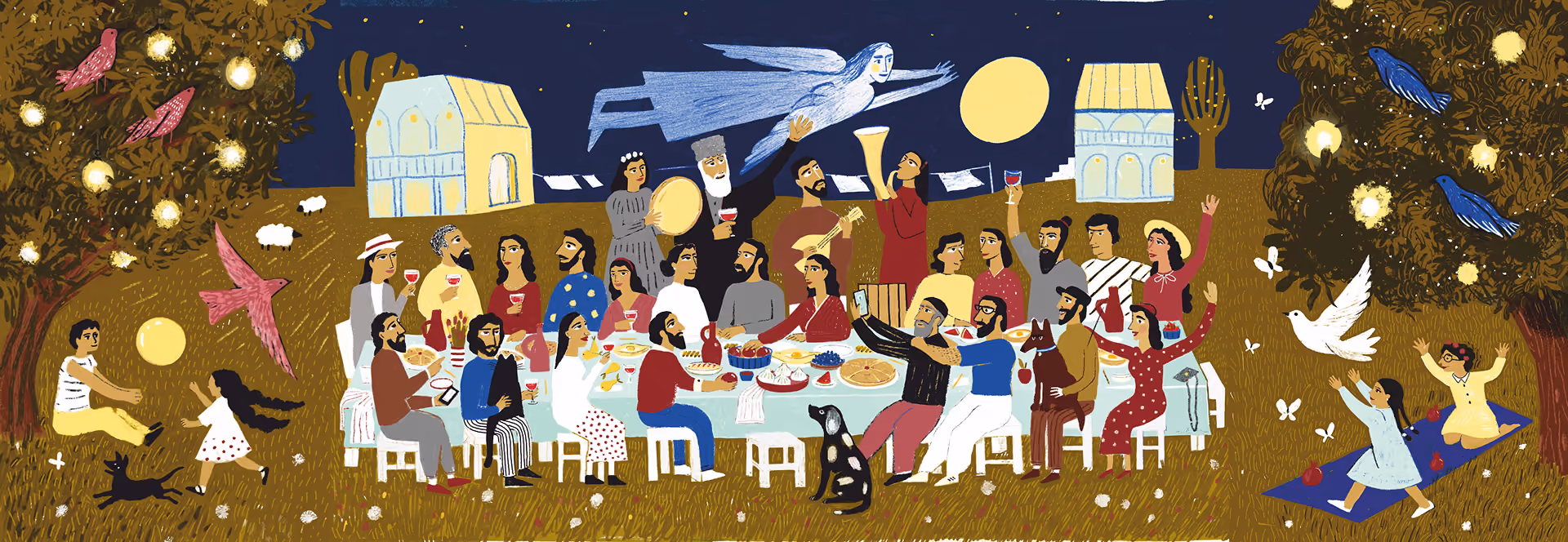Illustration of a Georgian feast.