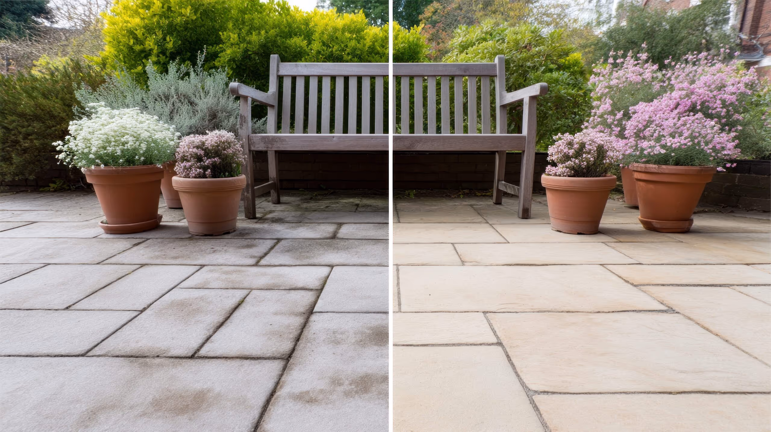 Concrete before and after cleaning by Nicky Blue Power Washing