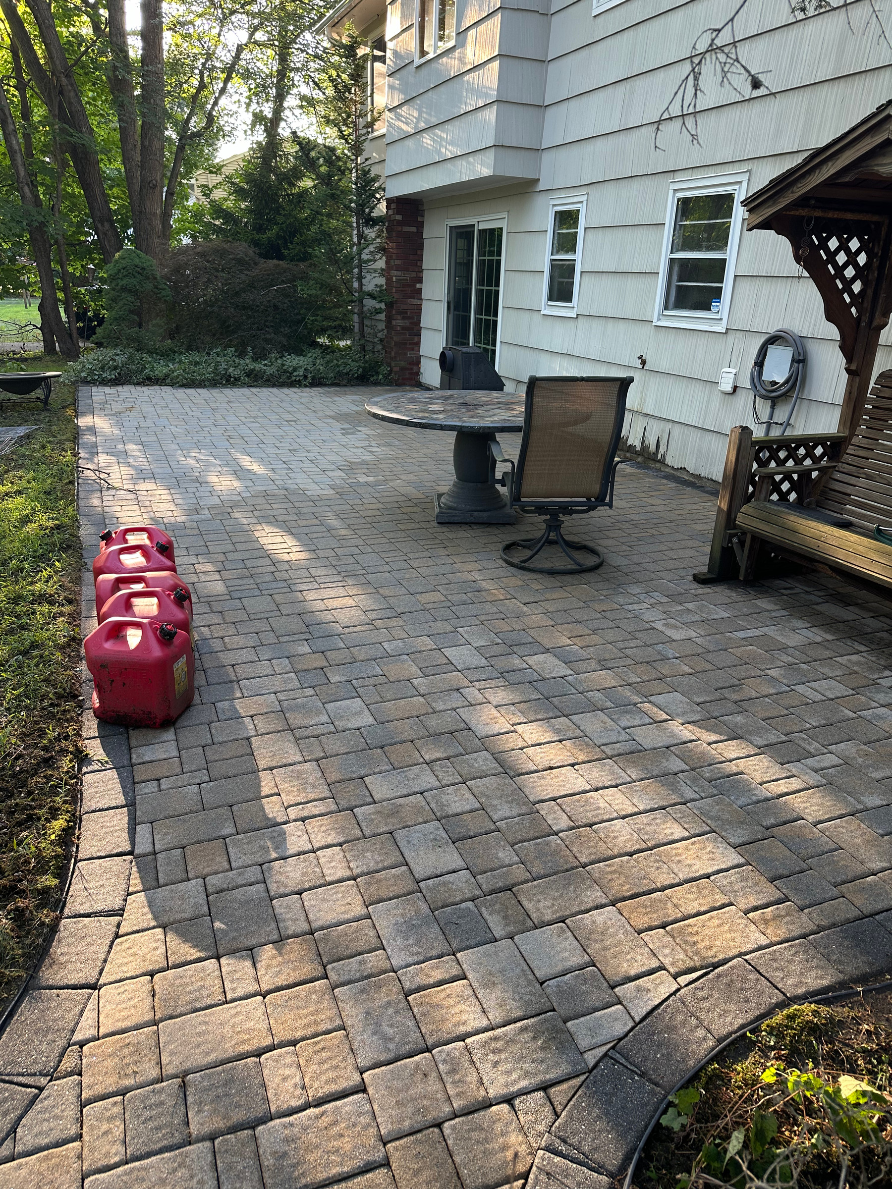 Large Paver Patio Algae Removal