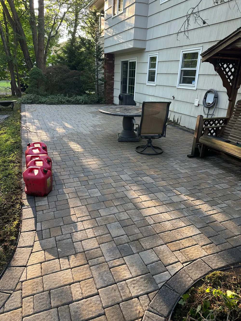 Large Paver Patio Algae Removal