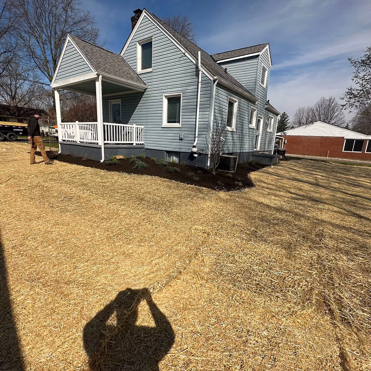 Triscapes professional sod installation near me creating a lush, healthy residential lawn
