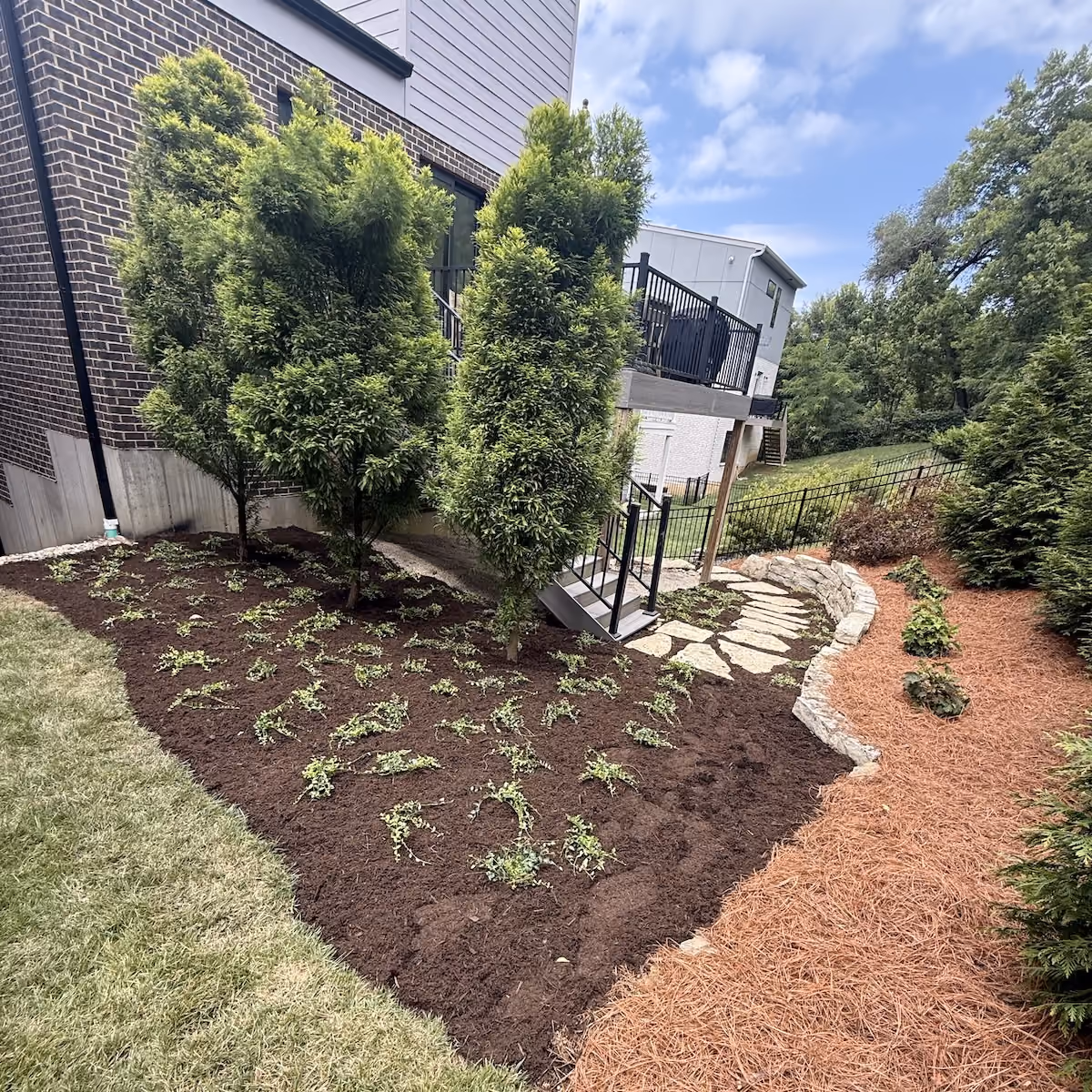 Triscapes crew providing expert landscaping, lawn care, and property maintenance services