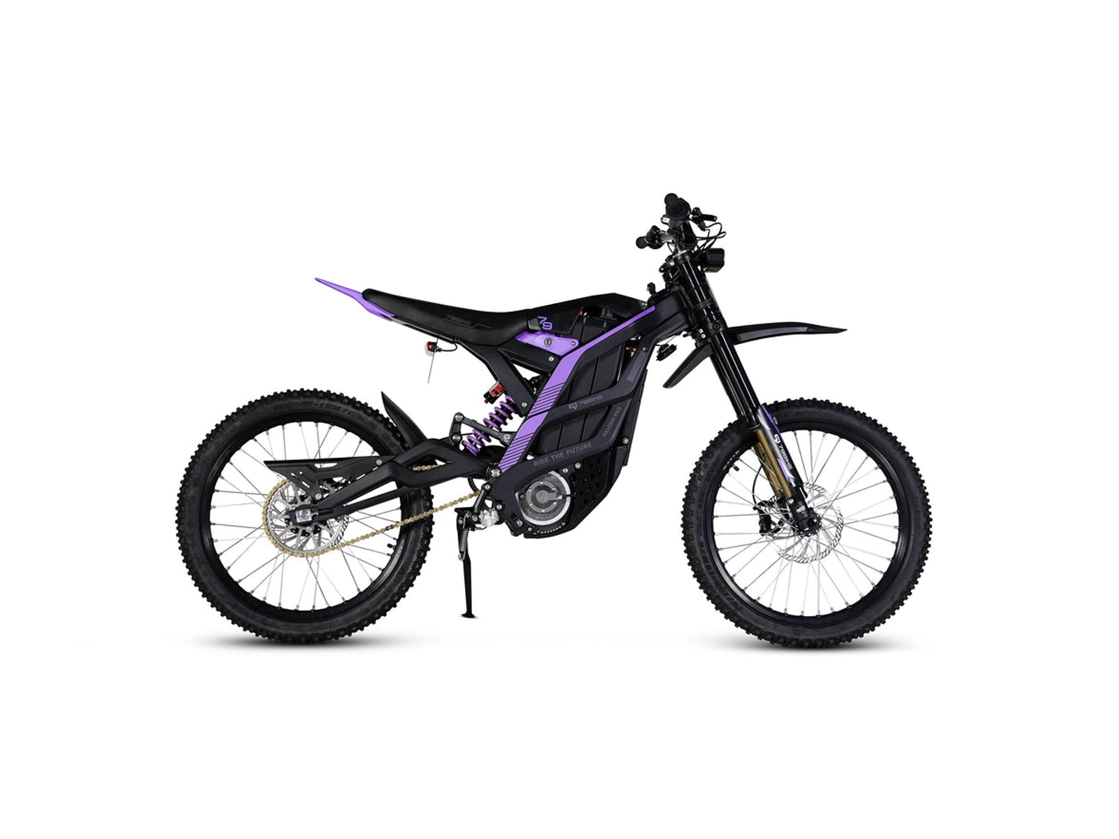 79 Bikes Falcon Pro right side view in black and purple.