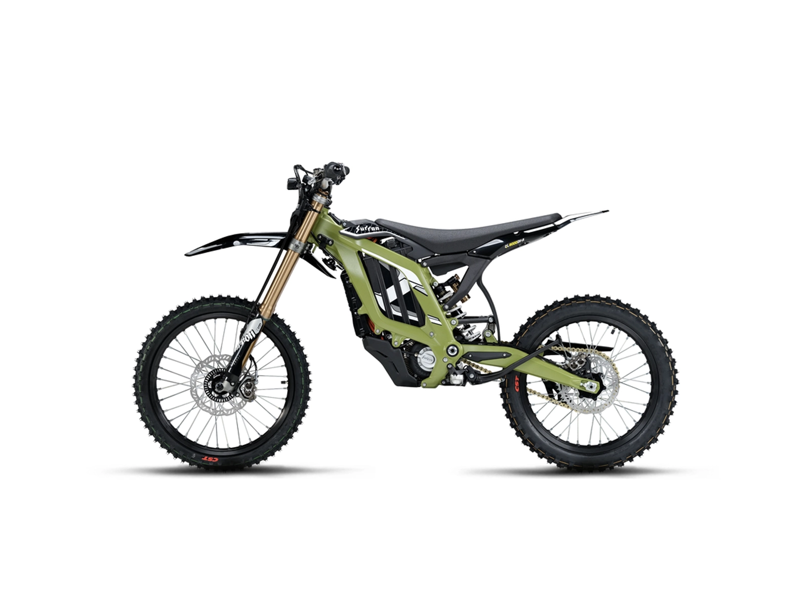Surron Light Bee 2 left side view in green.