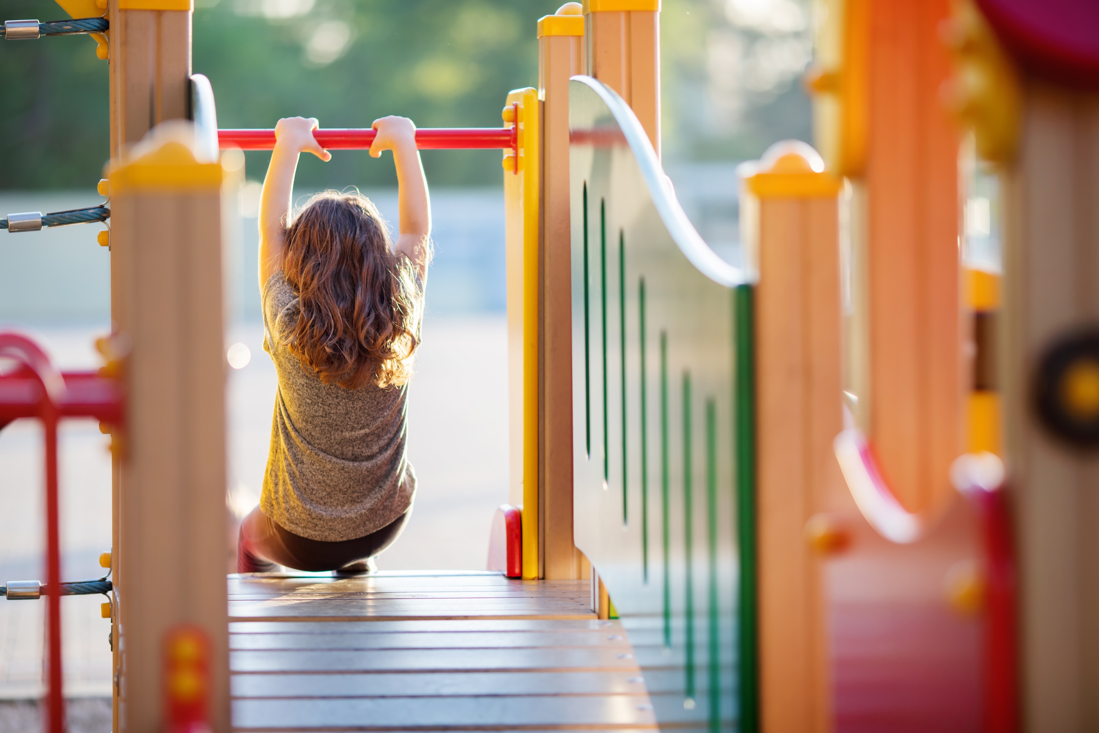 Kid on the playground stock image