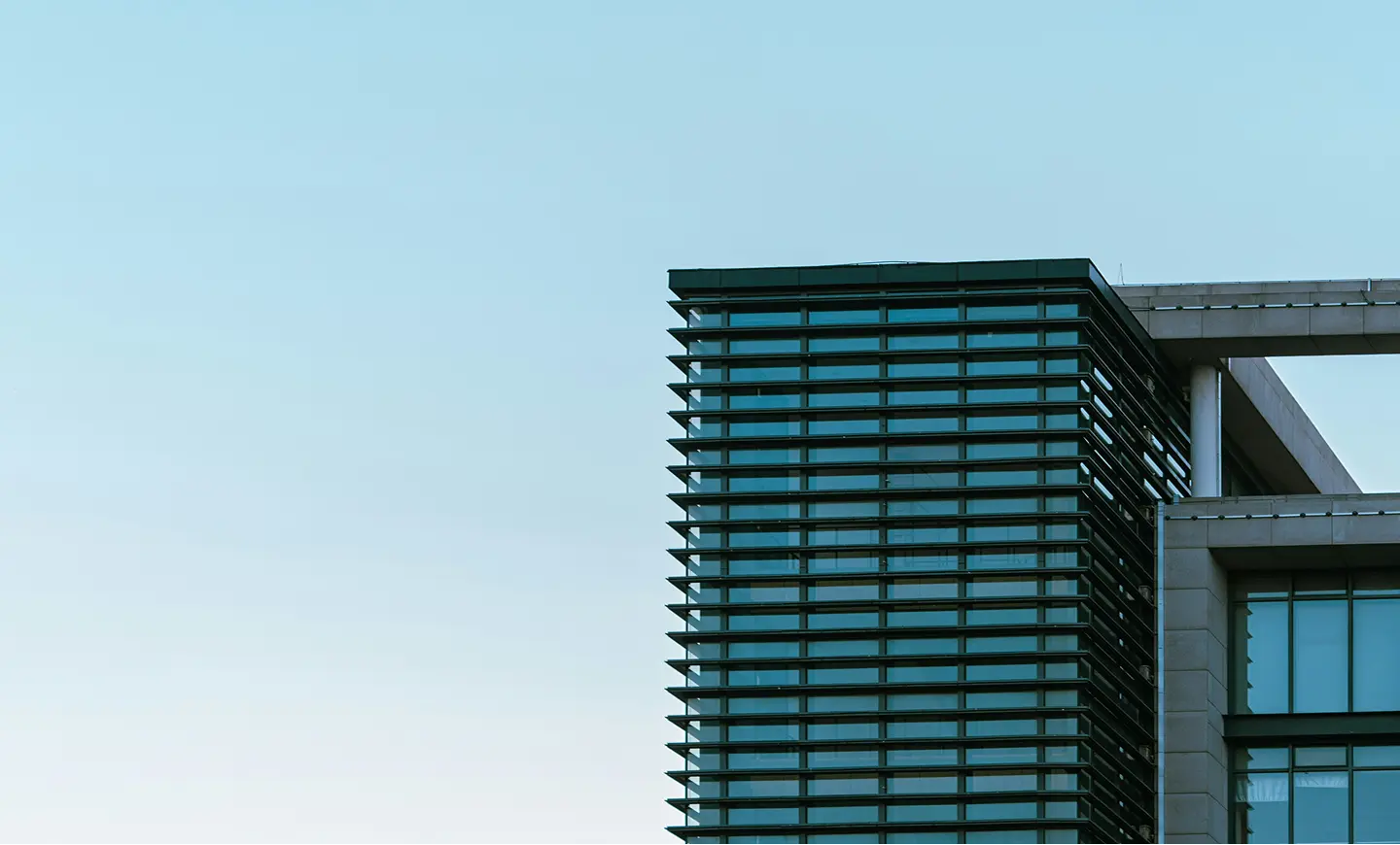 City skyline at dusk