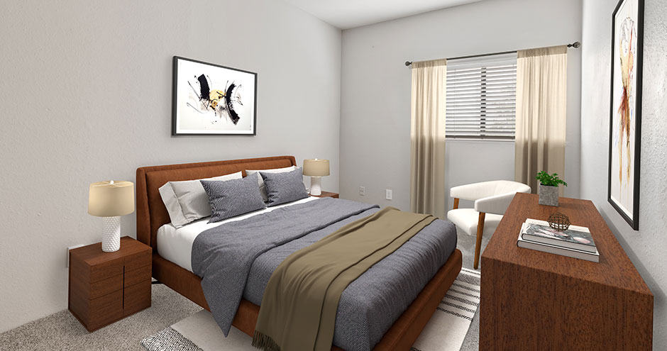 Bedroom with decor